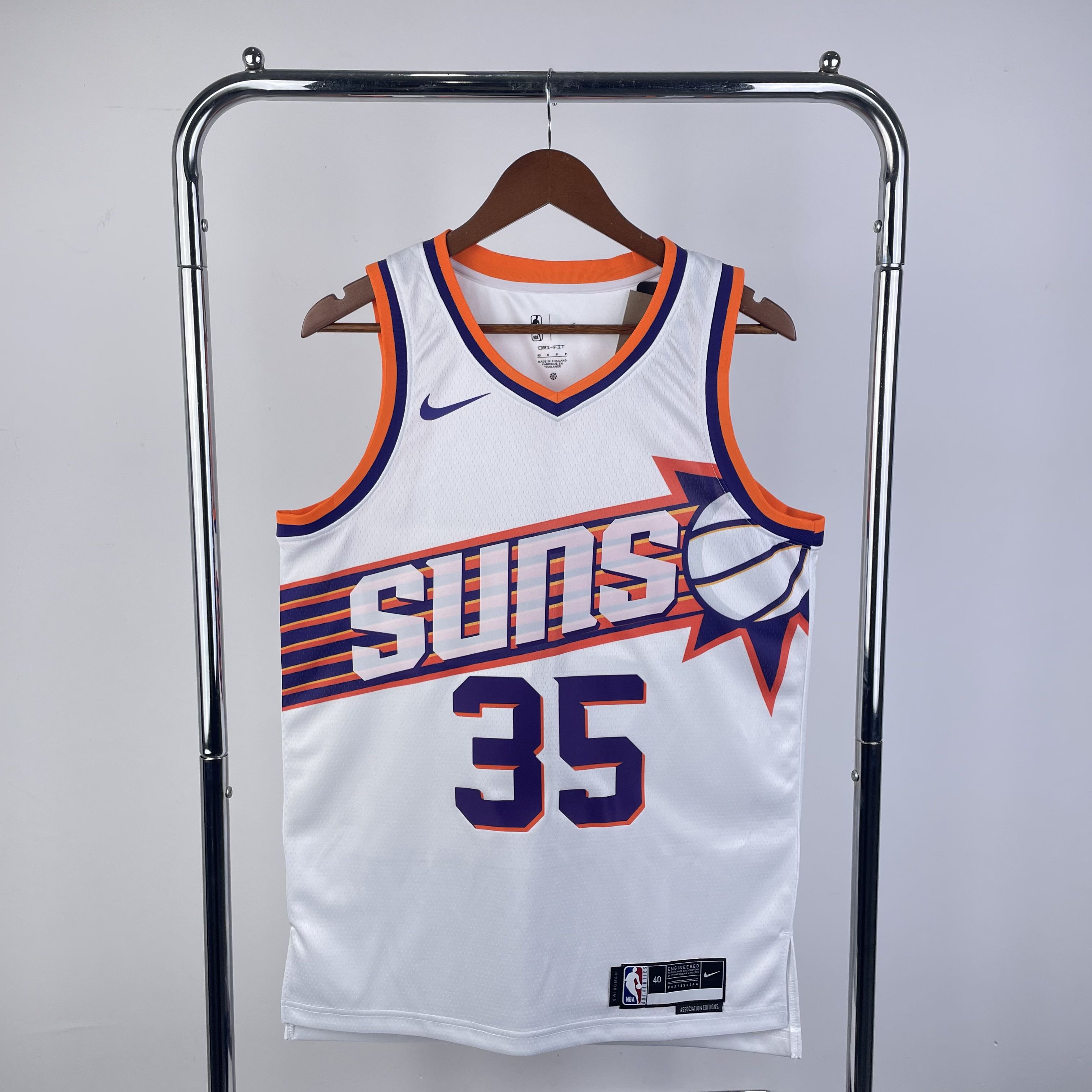 Men Phoenix Suns 35 Durant White Season Nike 2024 NBA Jersey